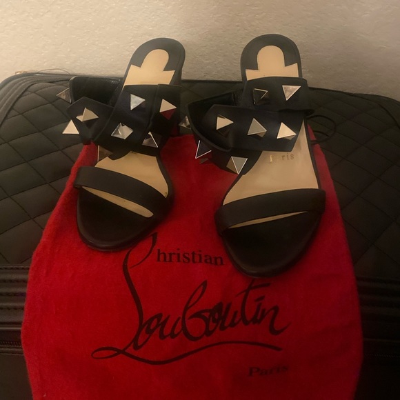Christian Louboutin Studded Tina in the Desert Mules - Picture 1 of 5